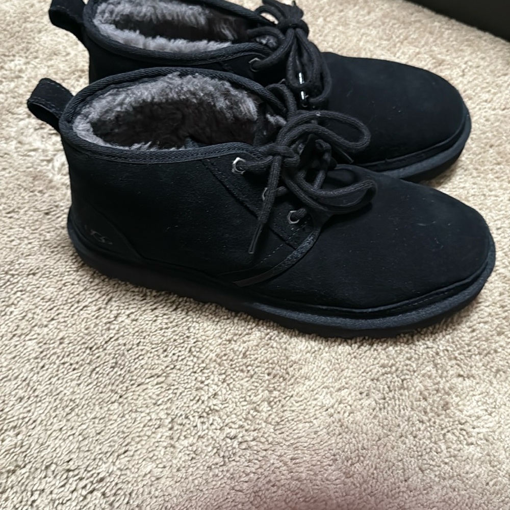 Black Suede Fur-Lined Boots